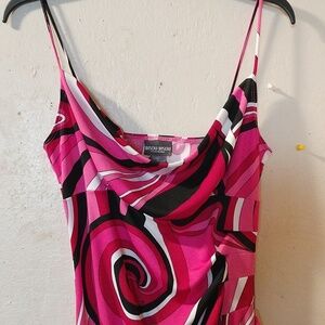 Bisou Bisou pink, black and white dress.